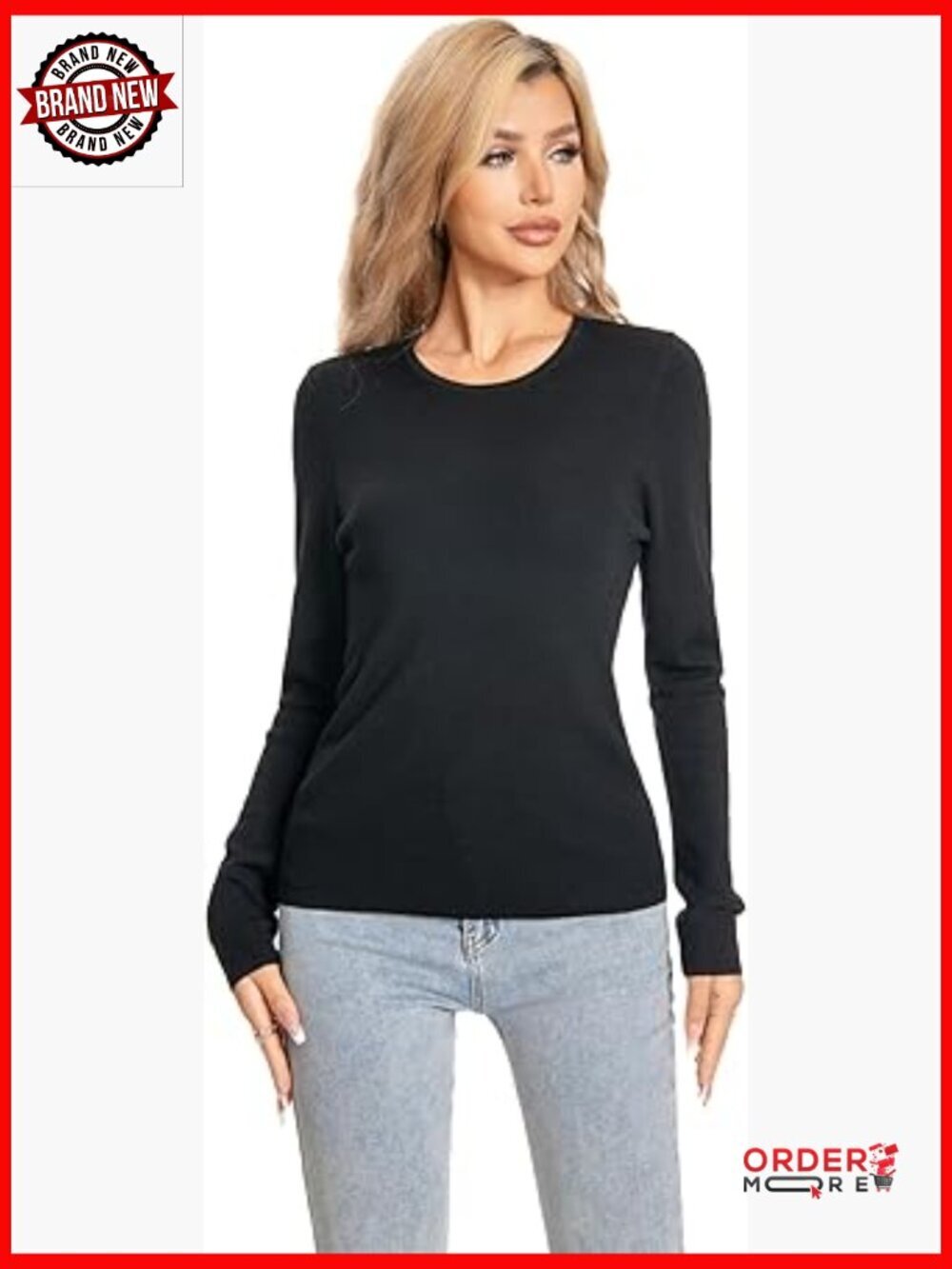 100% Merino Wool Long Sleeve Crew Roll Neck Pullover Sweater